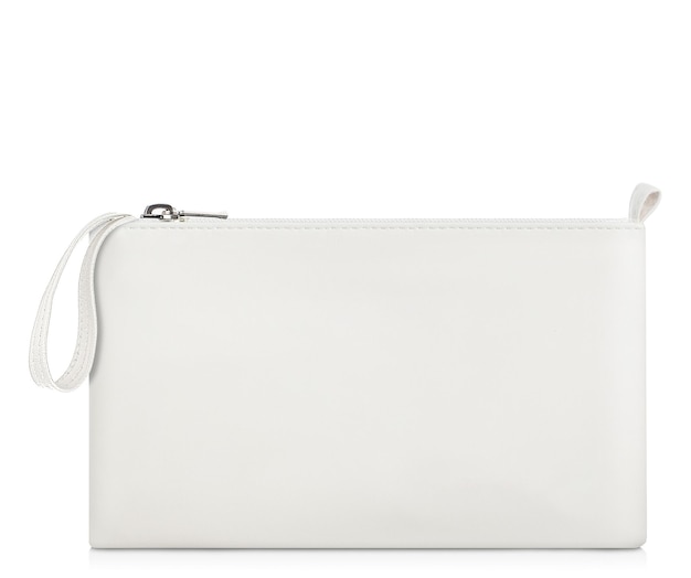 White women's cosmetic bag, mockup without logo