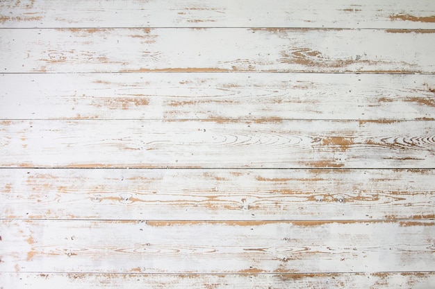 White wooden floorboards Distressed worn floorboard background painted white