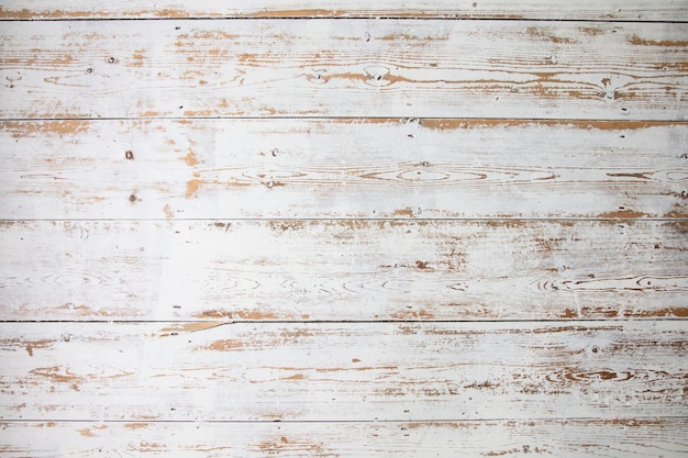 White wooden floorboards Distressed worn floorboard background painted white