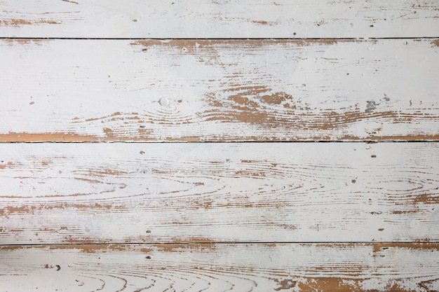 White wooden floorboards Distressed worn floorboard background painted white