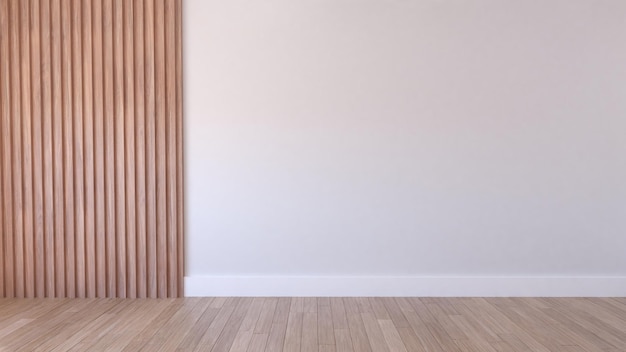 White wooden slatted wall with wooden floor 4k