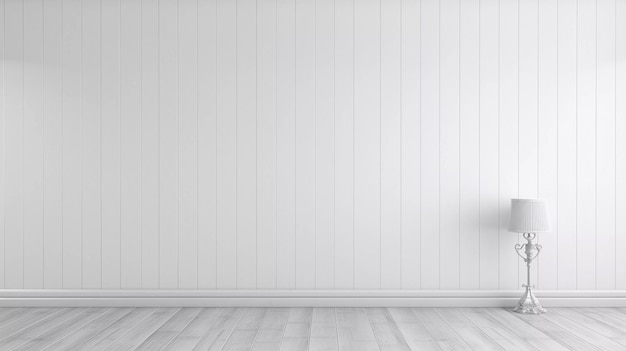 White wooden wall and light floor