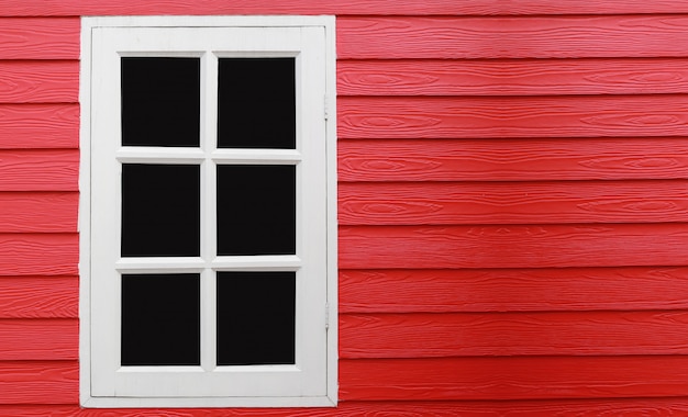 White wooden window of modern decoration.