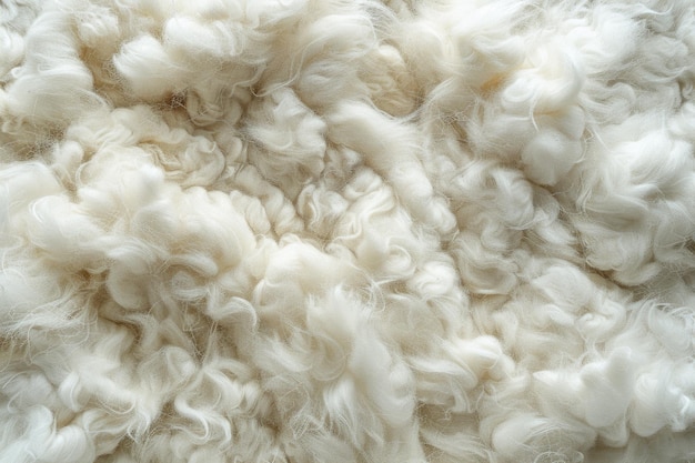 White wool background for designers close up fluffy texture