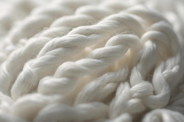 white woolen yarn showcasing its intricate texture and softness The yarn is tightly twisted