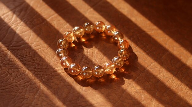 white yellow beaded bracelet that looks shining in the afternoon sun. Beautiful bead bracelet .