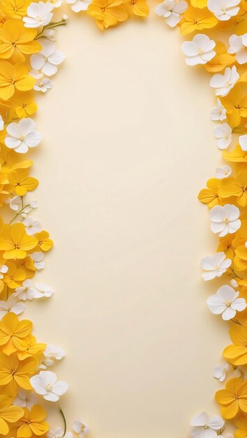 Photo white and yellow flower on gradient yellow background botanical wallpaper for presentation template