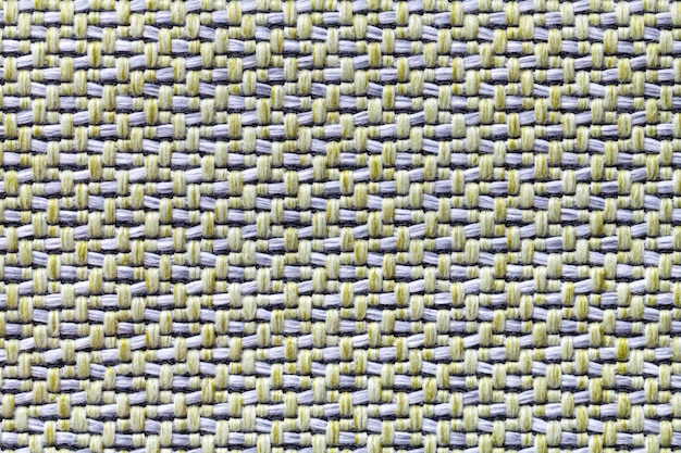 Photo white and yellow vintage fabric with woven texture  textile macro background