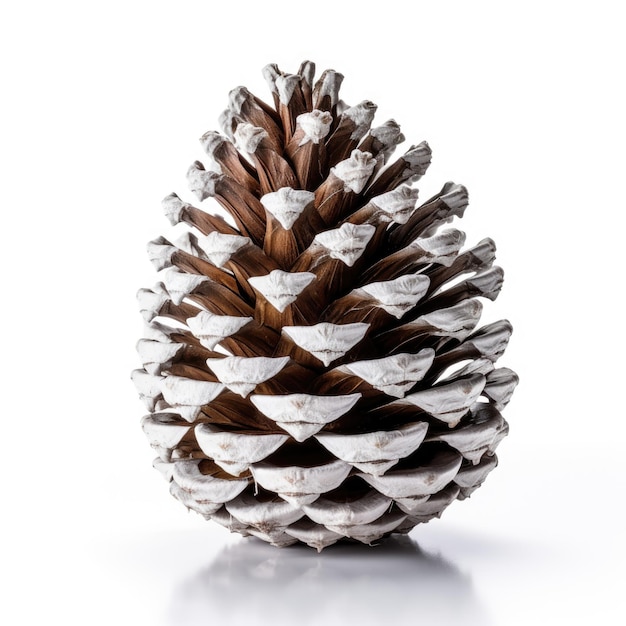Whitebark pine cone isolated on white background