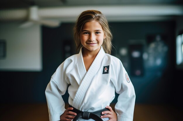 WhiteBelted Youngster in Jiu Jitsu Outfit