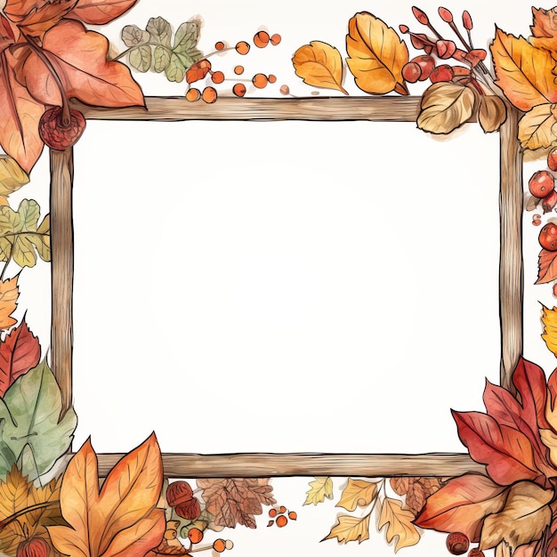 Whiteboard vintage Autumn clipart witte achtergrond hoge kwaliteit ai gegenereerde afbeelding