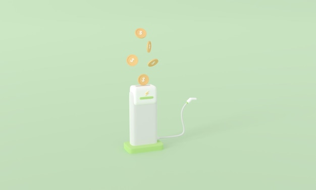 사진 돈 개념을 절약하는 whitegreen 에코 전기 연료 펌프