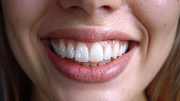 The whiteness of a woman39s teeth before and after she whitens them Over a white background A smiley woman Dental health concept Oral hygiene