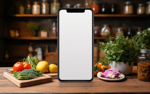Whitescreen Smartphone Mockup Generative Ai