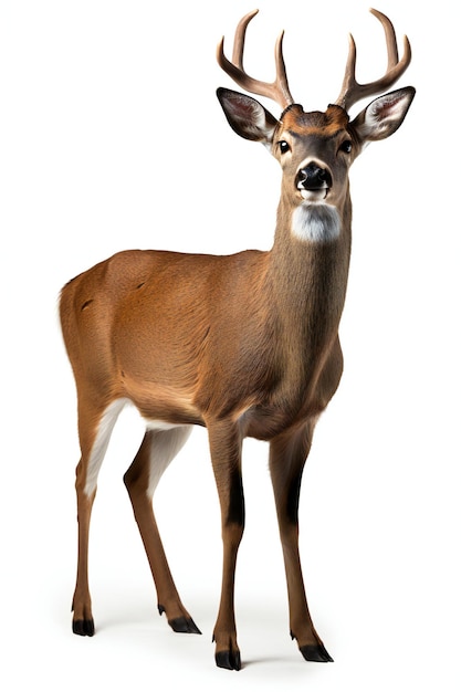 Whitetail Deer isolated on a white background