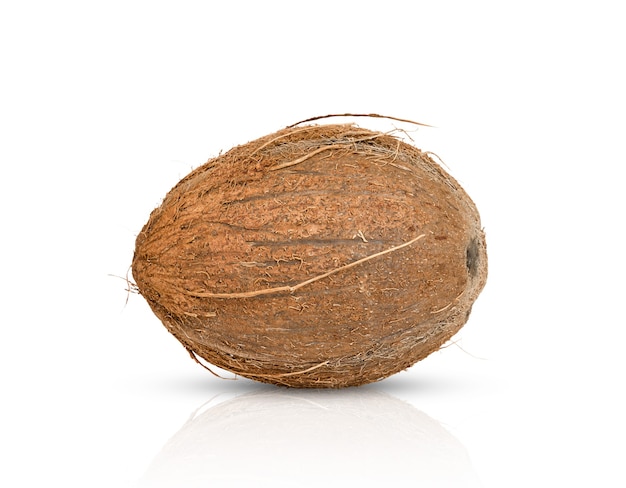 A whole coconut isolated