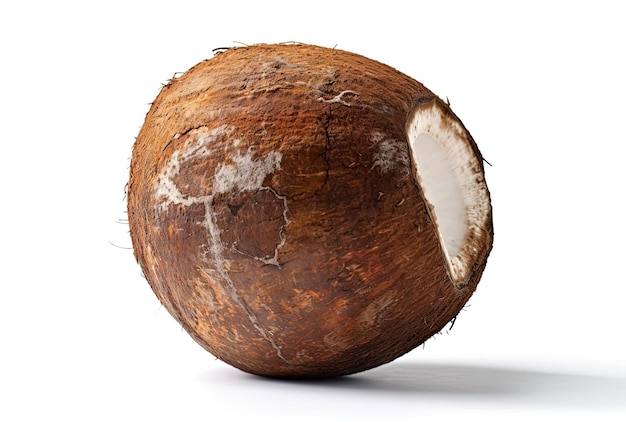 Whole coconuts isolated on white background