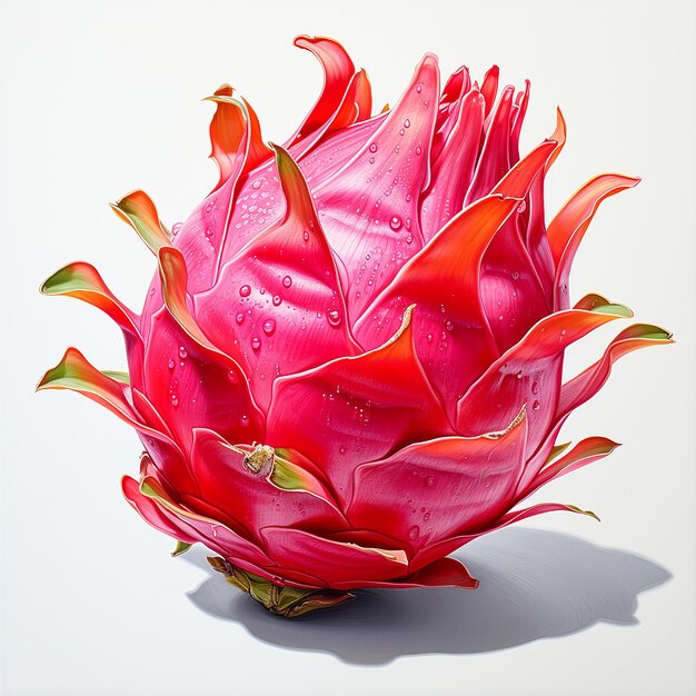 whole dragonfruit on white background