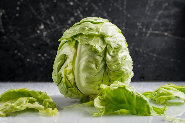 Whole fresh cabbage is a good harvest