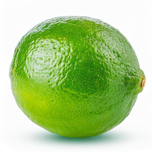 Whole fresh lime isolated on white background