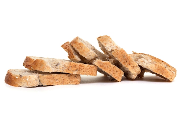 Whole grain sandwich bread on white isolated background