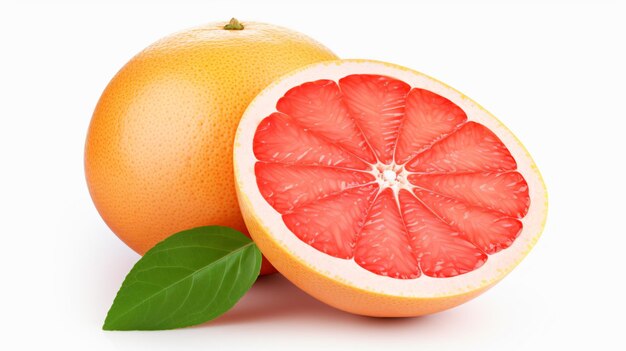 Whole grapefruit with slice