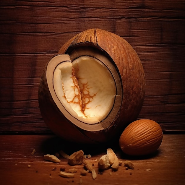 Whole and half nutmeg