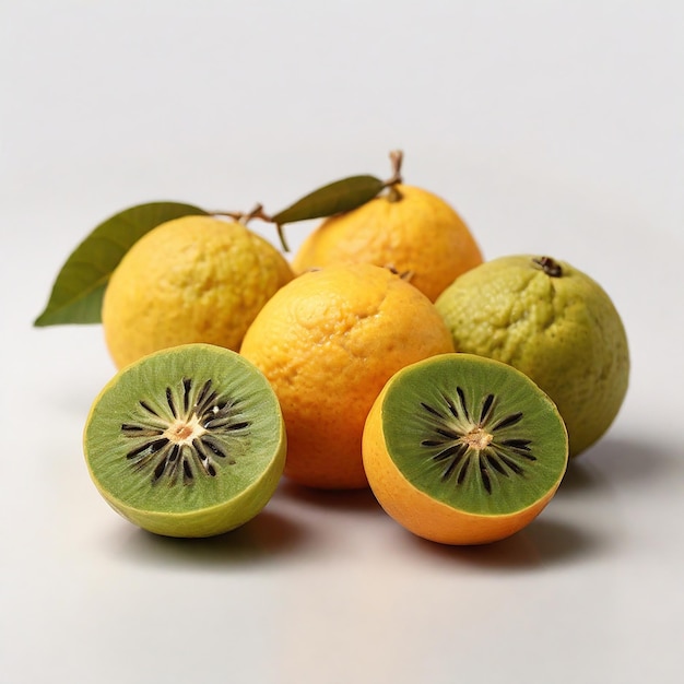 Whole Kiwi Fruit on White Background