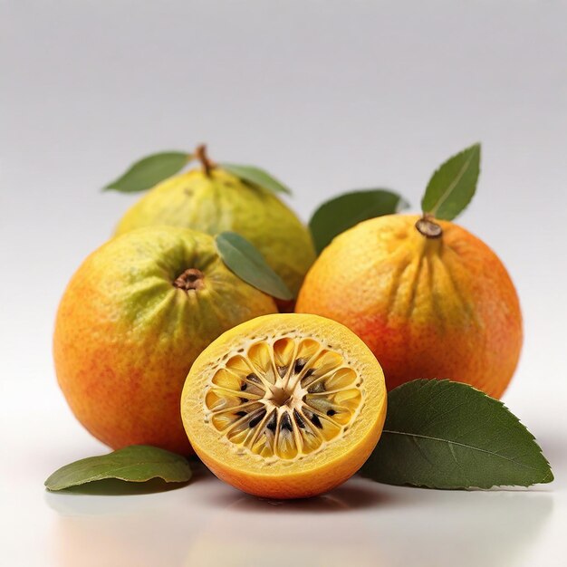 Whole Kiwi Fruit on White Background