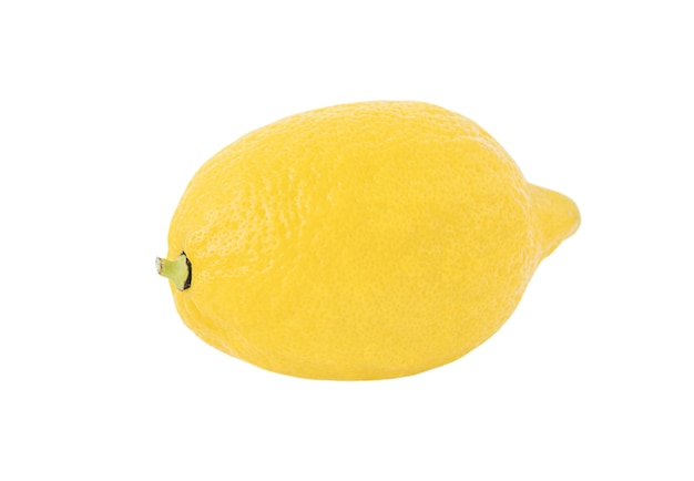 The whole lemon isolated on white surface