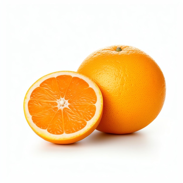 A whole orange and a half orange