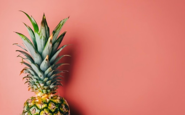 Whole pineapple on bright color background