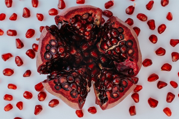 Whole pomegranate with grains