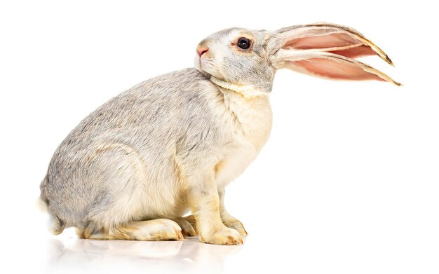 Photo whole raw rabbit isolated on white background