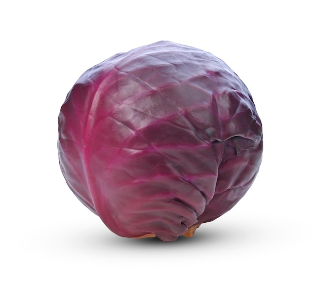 Whole of Red cabbage isolated on white background
