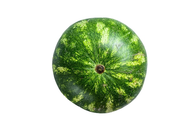 Whole ripe green watermelon Isolated on white background