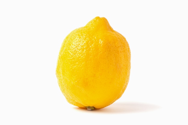 Whole ripe lemon isolated on white background.