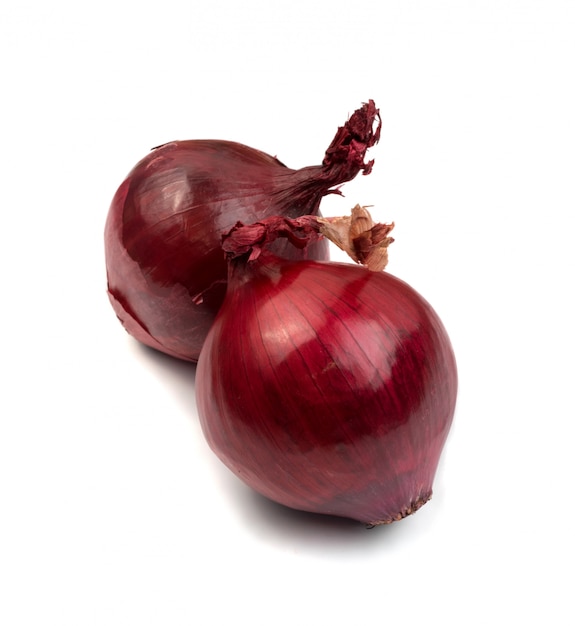 Whole Sweet Red Onion Isolated on White Background