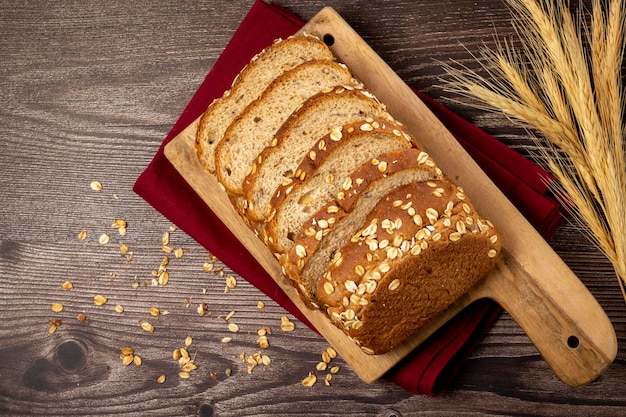 Wholemeal bread on the table