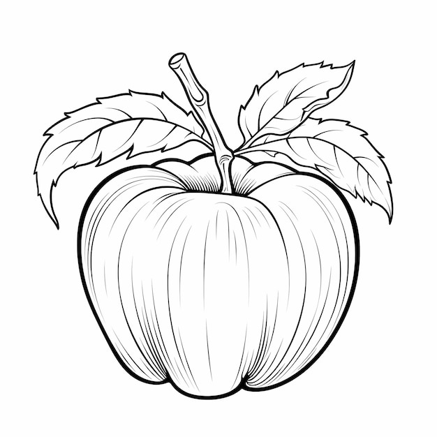 Wholesome Apples A KidFriendly Coloring Page with a Clean White Background