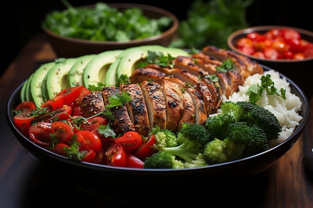 Wholesome Buddha Bowl Brimming with Grilled Chicken and Cabbage