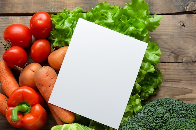 Wholesome Creativity Mockup White Paper Set Amidst a Symphony of Fresh Vegetables