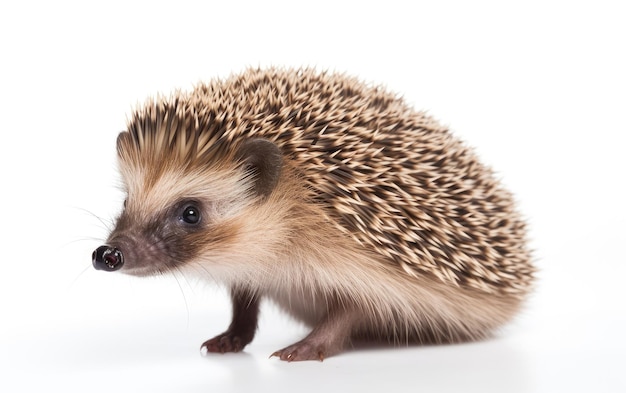 Wholesome Hedgehog Isolation on White Background