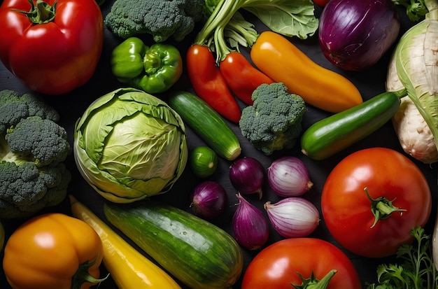 Photo wholesome vegetable array