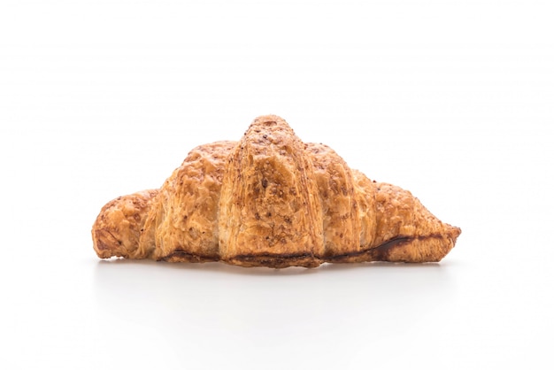 wholewheat croissant on white background