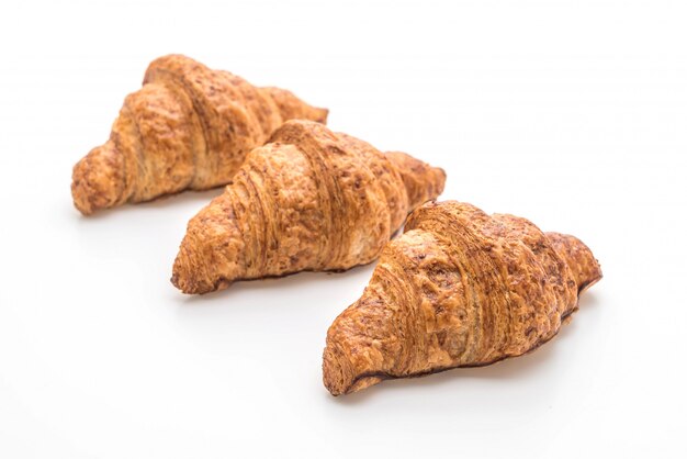 wholewheat croissant on white background