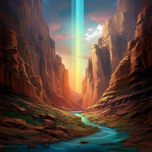 почемуmsical_Rainbow_Canyon_Depict_a_canyon