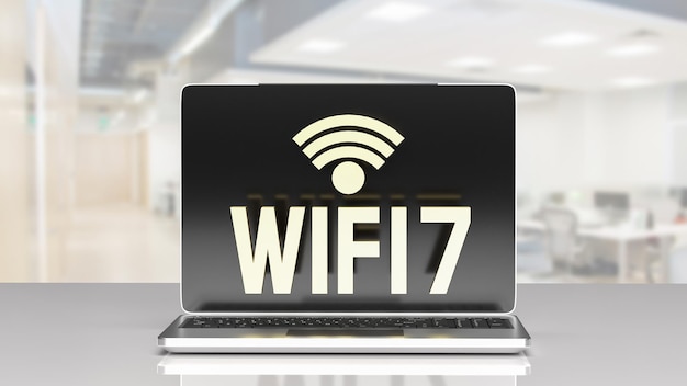 Wi-Fi 7 テクノロジーコンセプト 3D レンダリング