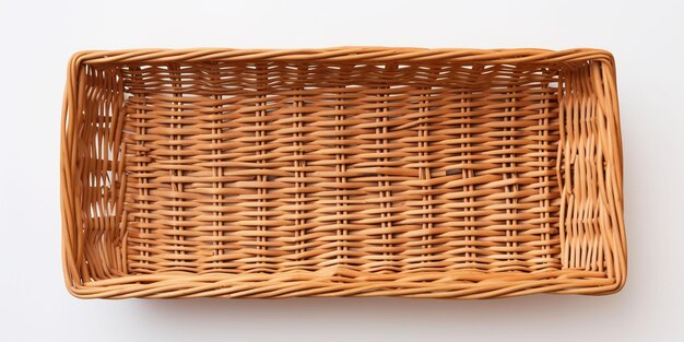 Photo a wicker basket is made by wicker