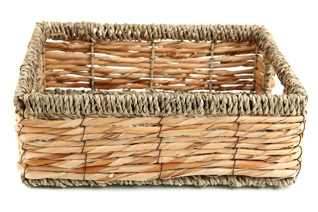 Wicker basket isolated on white